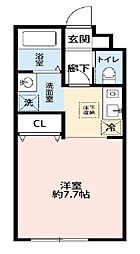 レ・セーナ ワンルームの間取図画像