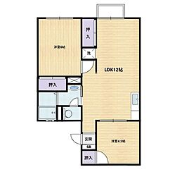 小林コーポ 2LDKの間取図画像