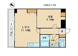 フェリスポート越谷 1LDKの間取図画像
