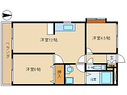 センチュリーマンション嵯峨 2LDKの間取図画像