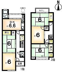 伏見区桃山町泰長老貸家 5DKの間取り