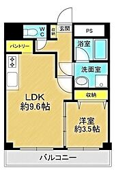 西京極ハイツ 1LDKの間取図画像