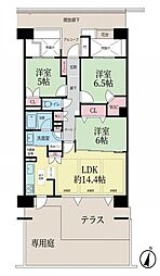 ヒルズシンフォニア北浦和 3LDKの間取図画像