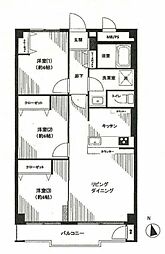 東建座間ハイツ1号棟 3LDKの間取図画像