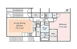 ツルマキフラット 1LDKの間取図画像