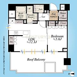 南青山マスターズハウス 1LDKの間取図画像