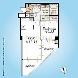 渋谷美竹ハイム 1LDKの間取図画像