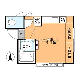 カーゴ宮 ワンルームの間取図画像