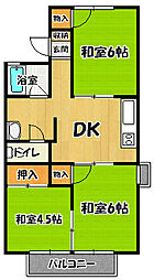 ハイツ向陽 1階3DKの間取り