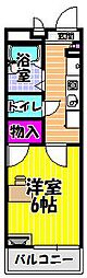 レオパレス富田林西 1Kの間取図画像