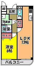 エレガンシア金剛 1LDKの間取図画像