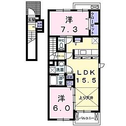 ロンフィト 2LDKの間取図画像