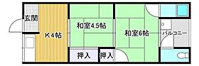 彦林荘 2 ｜ 京都府長岡京市今里彦林35-3（賃貸アパート2K・2階・31.04㎡） その2