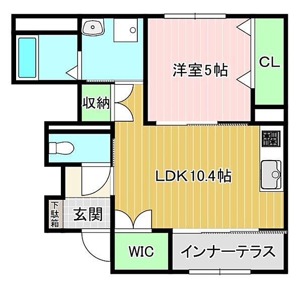 ユーフォリア 105｜京都府京都市伏見区羽束師菱川町(賃貸アパート1LDK・1階・44.30㎡)の写真 その2