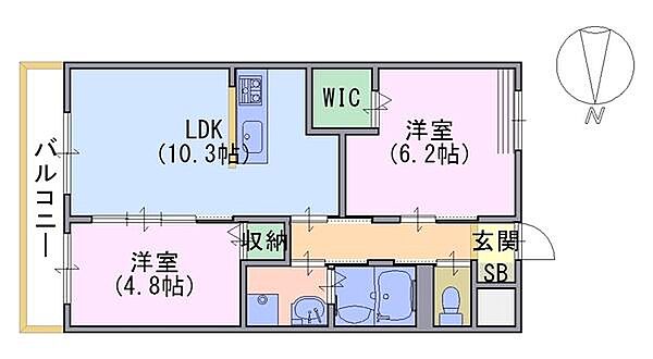 エルヴィータ大山崎 105｜京都府乙訓郡大山崎町字円明寺小字夏目(賃貸マンション2LDK・1階・51.00㎡)の写真 その2