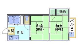 ハイツ21 1階2DKの間取り