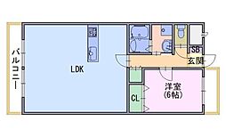 レジデンス桂川 1LDKの間取図画像