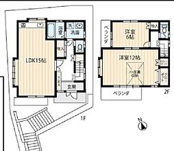 南区別所二丁目　戸建 2LDKの間取り