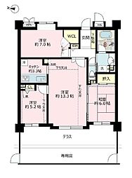 コスモ武蔵中原ウイングコート 3LDKの間取り