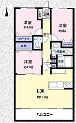 グランフォーレ戸塚ヒルブリーズリッジ1 2SLDKの間取図画像