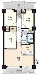 インペリアル日南 3LDKの間取図画像