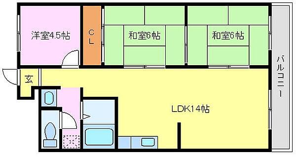 ファミール高石 ｜大阪府高石市西取石１丁目(賃貸マンション3LDK・3階・60.00㎡)の写真 その2