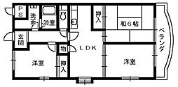 パラディアンフレール 3LDKの間取図画像
