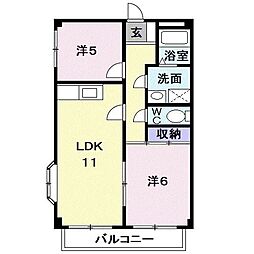 あすなろ 2LDKの間取図画像