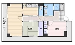 ベリオ高石 5階2LDKの間取り