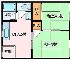 野口文化 2DKの間取図画像