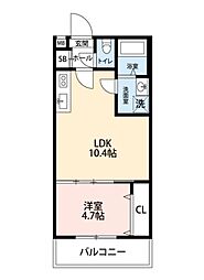 TKアンバーコート浜寺 1LDKの間取図画像