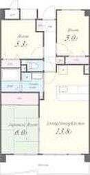 アーバン西取石 3LDKの間取図画像