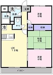 エントピア福泉 3LDKの間取図画像