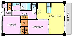 ボナールD.K 2LDKの間取図画像