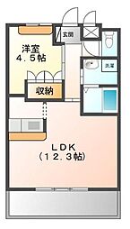 グレイスヴィラ 1LDKの間取図画像