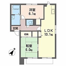 ファミール取石A 2LDKの間取図画像