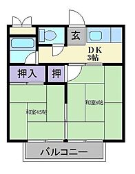 ハイツ高倉 2Kの間取図画像