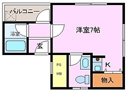マスターズ・エル千代田NO11 ワンルームの間取図画像