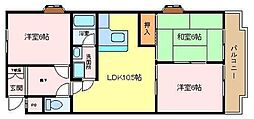 プレオール鳳 3LDKの間取図画像