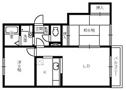 コートロッジ・パート1 2LDKの間取図画像