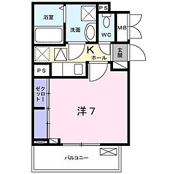 ロンガヴィータ和泉 1Kの間取図画像