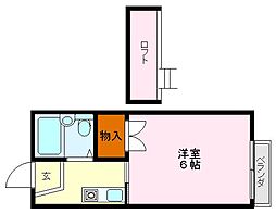 シャンブルキタノ1 1Kの間取図画像
