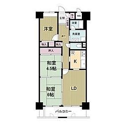 マインハイツ諏訪森 3LDKの間取図画像