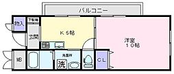 フェアリーコート鳳 1DKの間取図画像
