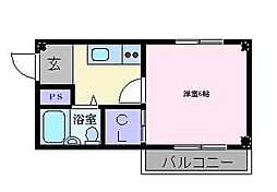 とのき第1ビル 1Kの間取図画像