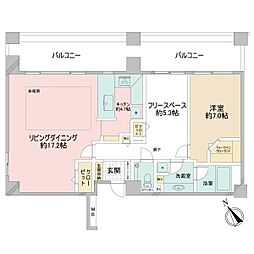 M・P・S関内 1LDKの間取図画像