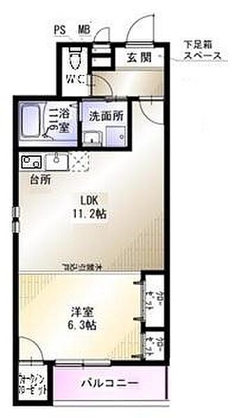 大阪府泉大津市東助松町２丁目(賃貸アパート1LDK・3階・41.87㎡)の写真 その2