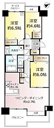 パークハウス新松戸311 3LDKの間取図画像