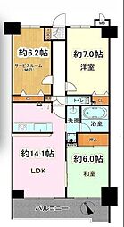 フロントシティ南流山 2SLDKの間取り
