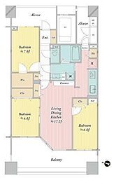 レクセルガーデン鎌ヶ谷ビューステージ 3LDKの間取図画像